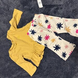 5 for $20 Gap Kids Yellow Top and Floral Pants Set